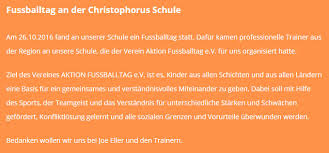 Christophorus Schule Heidenheim 26 10 2016 Aktion Fussballtag E V