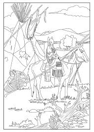 This Coloring Page Show A Native American On His Horse From The Gallery Native Americansartist Celine Horse Coloring Pages Coloring Pages Coloring Books