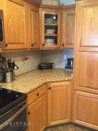 With such a strong color, keep the rest of the kitchen minimalistic. Bye Bye Honey Oak Kitchen Cabinets Hello Brighter Kitchen