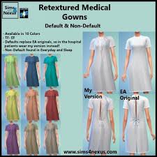The sims 4 expects all.package and.ts4script files to be in the top level of the mods folder. Medical Gown Retexture At Sims 4 Nexus Sims 4 Updates