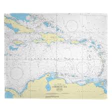 Caribbean Sea Nautical Chart Blanket In 2019 Blanket