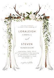 Boho Canopy Invitacion De Boda Gratis Greetings Island Wedding Invitation Templates Wedding Invitations Boho Feather Wedding Invitation