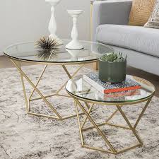 Gold Glass Coffee Tables Set Of 2 Foster Furniture123 They are an item that can effortlessly add a unique style and convenience.