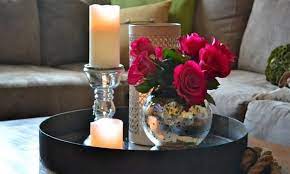 20 Coffee Table Decoration Ideas Creating Wonderful Floral Centerpieces Decorating Coffee Tables Tray Decor Romantic Living Room