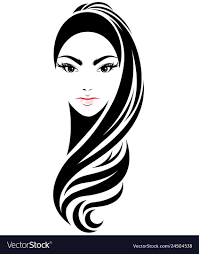 Illustration Of Women Long Hair Style Icon Logo Women Face On White Background Vector Download A Free Preview Or Abstract Face Art Woman Face Abstract Faces