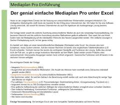 Mediaplan Excel Tool Zum Sofort Download