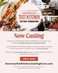 America's Test Kitchen on X: Big news: We're casting for America's Test  Kitchen: The Next Generation Season 2! Do you think you have what it takes  to be a test cook here