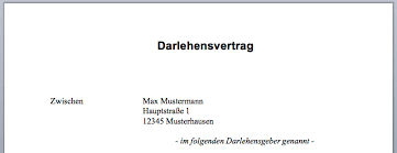 Das darlehen hat eine laufzeit von. Download Darlehensvertrag Word Vorlage Einfach Autofreund24