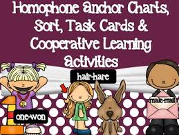 editable homophones task cards anchor chart sort cooperative learning activities