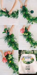 Diy Wedding Getaway Garland Once Wed Diy Wedding Garland Wedding Car Decorations Diy Wedding