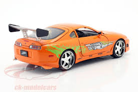 Following the destruction of brian's mitsubishi eclipse was destroyed by johnny tran and his group, he asked his commanding officer, sergeant tanner for another car to repay dominic toretto with. Jadatoys 1 24 Brian S Toyota Supra Movie Fast Furious 7 2015 Orange 97168 Model Car 97168 253203005 253203005 4006333063978