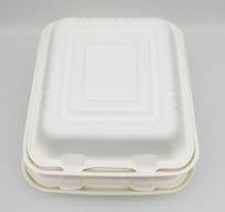 Disposable Bassage Pulp Clamshell Lunch Box 8 Inches