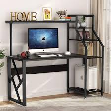 ( 4.1 ) stars out of 5 stars 13 ratings , based on 13 reviews Amazon Com Tribesigns Computer Desk With 4 Tier Storage Shelves 60 Inch Large Modern Office Desk Computer Table Studying Writing Desk Workstation With Hutch Bookshelf And Tower Storage For Home Office Black Kitchen