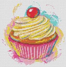 Yummy Cupcake Cross Stitch Pattern Pdf Kitchen Series Food