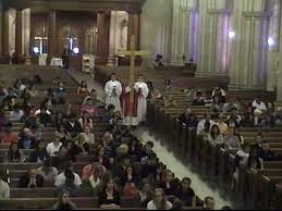 At a roman catholic worship service, normally called a mass, a priest consecrates the bread and wine. Catholic Mass 4 6 12 Good Friday Youtube