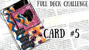 Lynda bunnell had a great sheer idea when she decided to issue this fabulous deck, it makes a great support to the studies of the human design. Full Deck Challenge Altered Playing Cards Card 5 Bright And Fun Atc Youtube