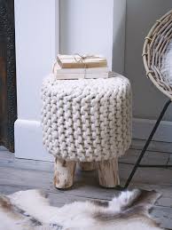 New Chunky Knit Mini Stool Decor Crochet Home Home Decor