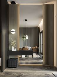 Discover design inspiration from a variety of modern living rooms, including color, decor and storage options. Dark Hallway Home Entrance Decor Home Room Design Living Room Design Modern