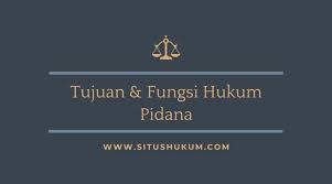 Tujuan Dan Fungsi Hukum Pidana Situs Hukum