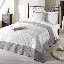 Nuances Du Monde 3006997 Copriletto 2 Persone 240 X 220 Cm Emma Microfibra Bicolore Bianco Grigio Amazo Copriletto Idee Per Decorare La Casa Bianco