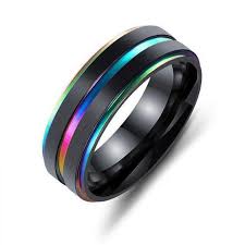 Black Rainbow Ring Collection 2018 Anel Masculino Aneis Pretos Anel Dos Sonhos