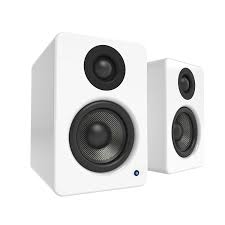Kanto Yu2 Small Yet Powerful Yu2 Powered Desktop Speakers Feature 3 Composite Drivers That Provide Distortion Free M Desktop Speakers Speaker Computer Setup