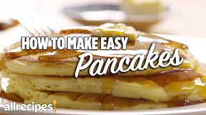 Start with 1 1/4 cups milk, adding up to another 1/4 cup if necessary, as you mix it with the flour. How To Make Easy Pancakes Allrecipes Com Youtube