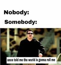 The world is gonna roll me. Somebody Once Told Me Know Your Meme