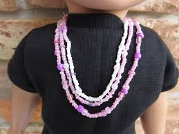 18 in Doll Jewelry, Doll Beads, Infinity Necklace,doll Necklace, Seed  Beads, White Beads, Pink Beads, Doll Wrap Necklace, 18 Inch Doll Beads
