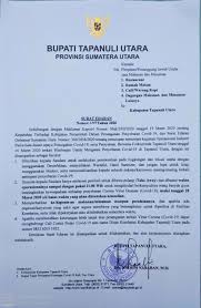 Cegah Keramaian Bupati Taput Keluarkan Surat Edaran Surat Pimpinan Bijak