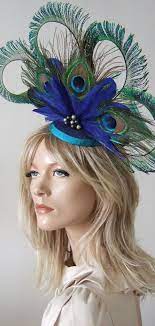 Large Peacock Fascinator Hat Fun For A Summer Or Winter Mother Of The Bride Outfits Or Mother Of The Groom Outfit Royal Ascot Hats Green Fascinator Fascinator