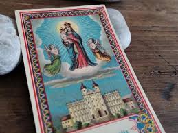 STARÝ RETRO SVATÝ OBRÁZEK PANNA MARIA VEL. CCA 10 CM