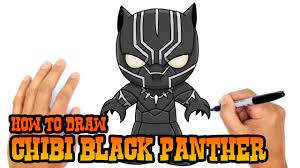 How To Draw Black Panther Chibi Kids Art Lesson Black Panther Drawing Black Panther Black Panther Art