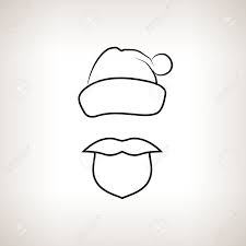 Sous quelle forme écrire au père noël ? Pere Noel Visage Le Pere Noel Avec Une Barbe Moustache Et Chapeau Avec Pompon Sans Visage Decorations De Noel Dessin Dans Le Style Lineaire Vecteur Noir Et Blanc Illustration Clip Art Libres