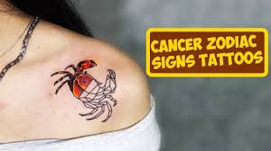 Red cancer zodiac sign tattoo. Zodiac Signs Tattoos Cancer Youtube