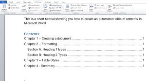 The table should be placed after the paragraph where it is first mentioned (smaller figures may fit on the same page, but larger ones may need to be placed at the top of the next page). How To Make Automated Table Of Contents In Microsoft Word