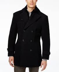 An elegant complement to brighten any winter look, this stunning anna overcoat is fully lined and tailored slim in a light camel hue. Lauren Ralph Lauren Labrada Double Breasted Wool Blend Peacoat With Knit Bib Insert Reviews Coats Jackets Men Macy S