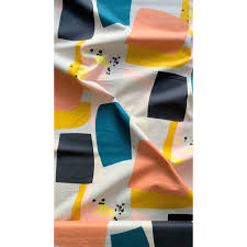4,95 € 9,90 € / m. Grafische Muster Stoff Petrol Neon 100 Baumwolle Rico