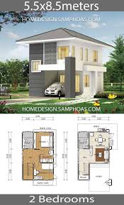Small House Plans 5 5x8 5m With 2 Bedrooms Home Ideassearch Beautiful House Plans Small House Design Plans 2 Storey House Design