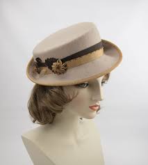 Beige 1940s Style Women S Fedora With Ribbon Cockade And Feathers By Silverhill Creative Millinery Fedora Vintagest Millinery Hats For Women 1940s Fashion