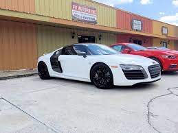 Audi R8 Custom Wrapped White With Custom Painted Wheels Custom Trucks Custom Wraps Car Wrap