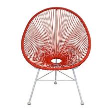 Acapulco Indoor Outdoor Lounge Chair Red Weave On White Frame Lounge Chair Outdoor Patio Dining Chairs Indoor Outdoor