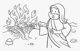 Moses and the burning bush coloring page. Bible Moses Ccx Story Storying Old God Judaism Burning Bush Coloring Page Hd Png Download Kindpng