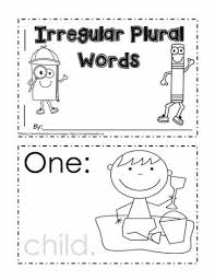 Write the plural noun on the line over the second picture. Irregular Plural Booklet Worksheets