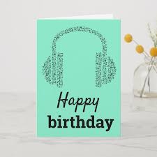 Funky Headphones Dj Music Happy Birthday Card Zazzle Com Music Happy Happy Birthday Dj Happy Birthday Cards