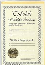 Huwelijk Cadeau Originele Oorkonde Tijdelijk Huwelijkcertificaat