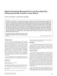 Pdf Applied Kinesiology Management Of Long Term Head Pain