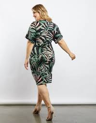 Plus Size Tropical Oasis Print Dress Plus Size Plus Size Casual Dresses