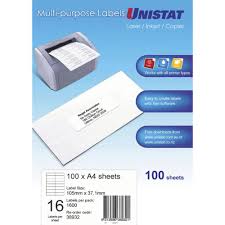 Place blank label printing paper in your printer. Unistat Printable Labels 100 Sheets 24 Per Page Officeworks