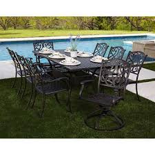 Costco in redwood city, ca (2300 middlefield rd.) (price and availability may vary per costco location). Oasis 9 Piece Dining Set 6 Armchairs2 Swivel Rockerscast Aluminum37 W X 59 5 80 L Extending Dining Table Outdoor Furniture Sets Outdoor Decor Dining Set